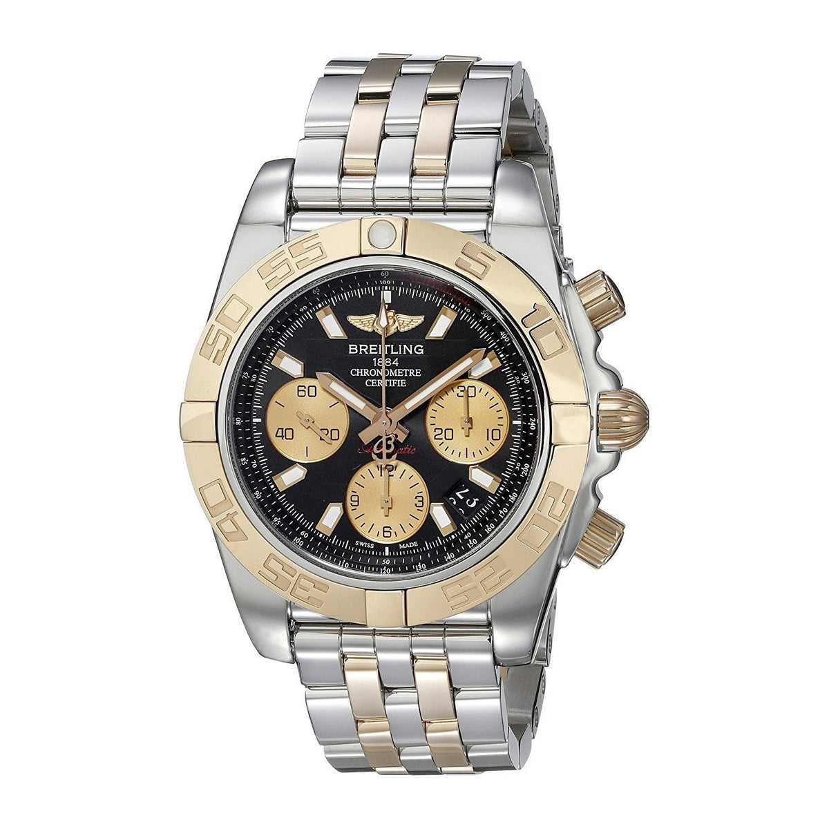 Breitling Men&#39;s CB014012-BA53 Chronomat 41 18 Kt Rose Gold Chronograph Automatic Two-Tone Stainless Steel Watch
