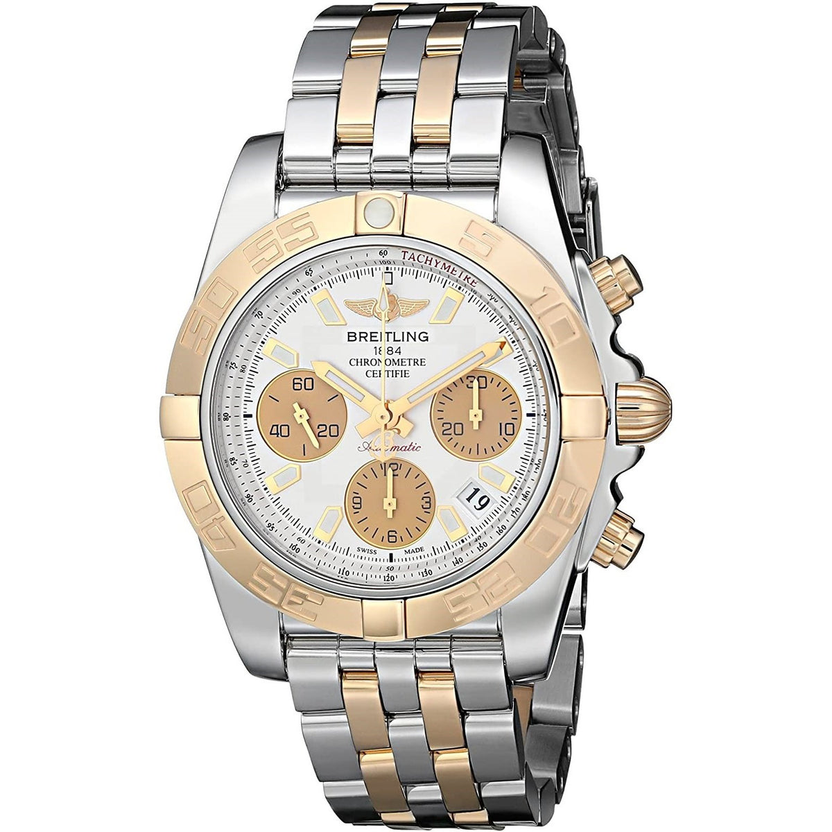 Breitling Men&#39;s CB014012-G713-378C Chronomat 41 Chronograph Two-Tone 18kt Rose Gold and Stainless Steel Watch