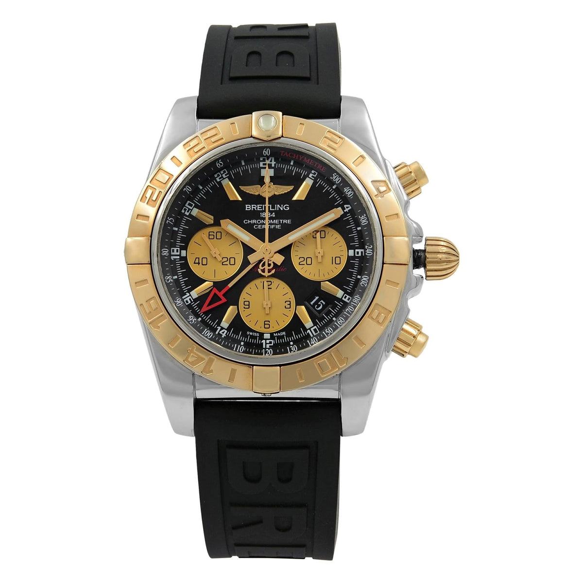 Breitling Men&#39;s CB042012-BB86-153S Chronomat 44 GMT Chronograph Black Rubber Diver Pro III Watch