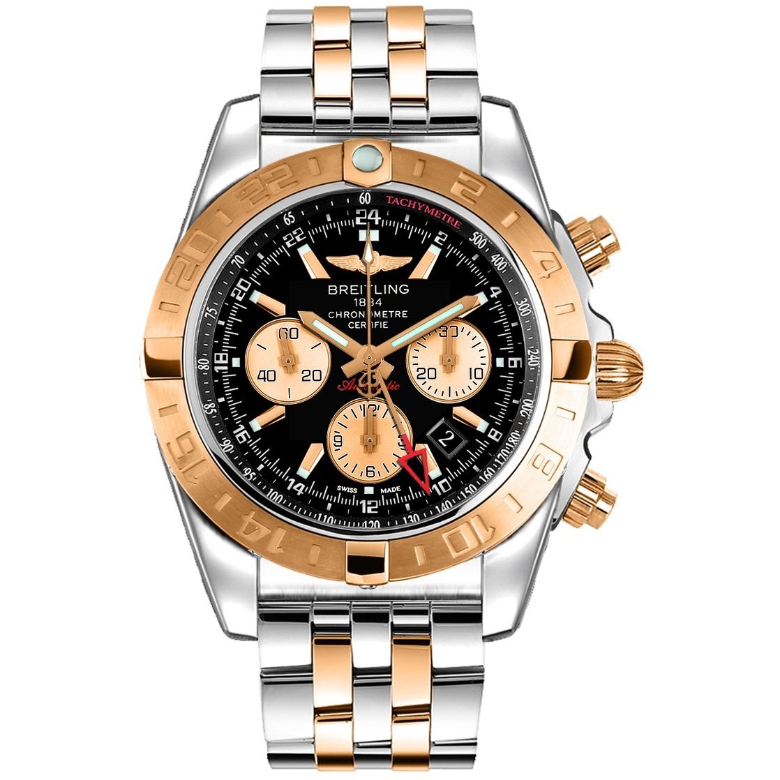 Breitling Men&#39;s CB042012-BB86-375C Chronomat GMT Chronograph Two-Tone Stainless Steel Watch