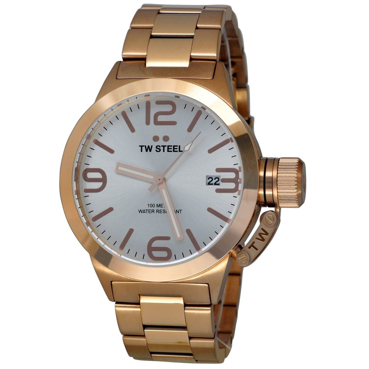 TW Steel Men&#39;s CB161 Canteen Rose-Tone Stainless Steel Watch