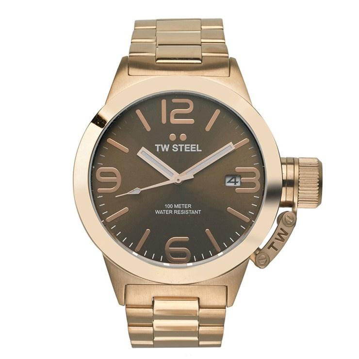 TW Steel Men&#39;s CB191 Canteen Rose-Tone Stainless Steel Watch