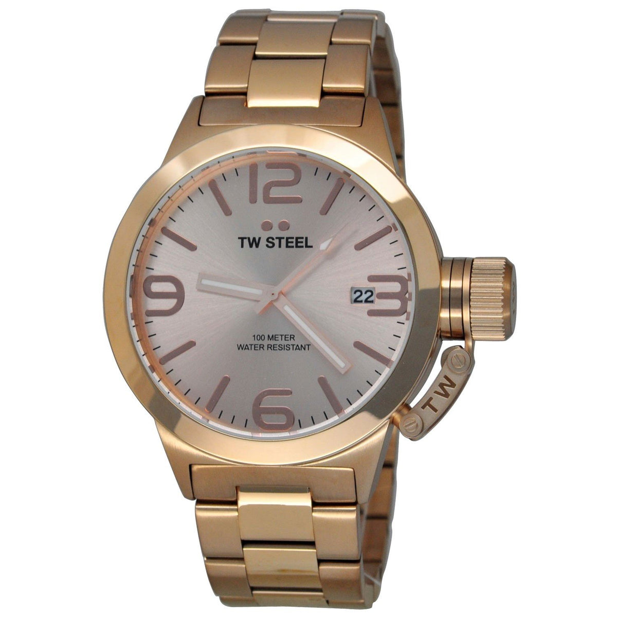 TW Steel Men&#39;s CB231 Canteen Rose-Tone Stainless Steel Watch