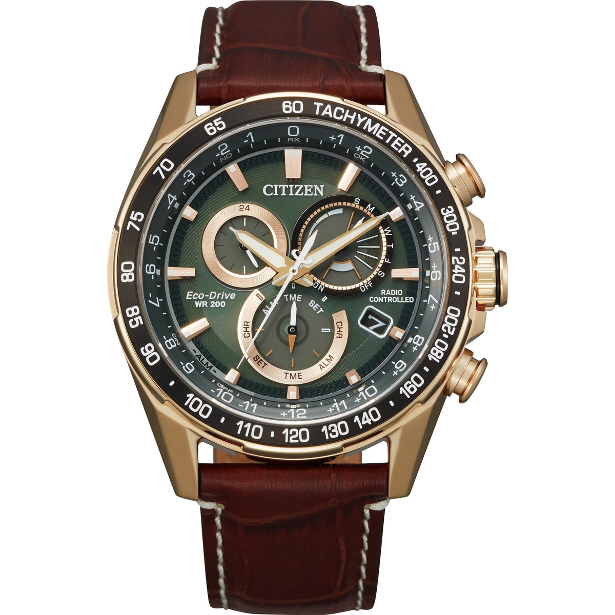 Citizen Men's CB5919-00X Pcat Chronograph Brown Leather Watch
