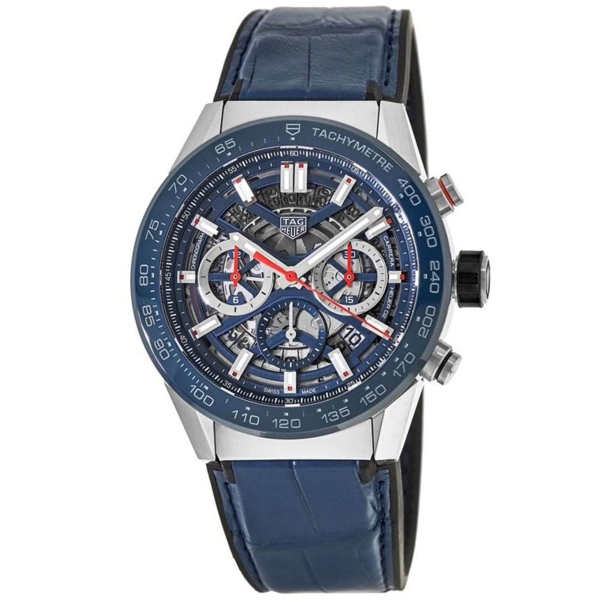 Tag Heuer Men&#39;s CBG2011.FC6430 Carrera Chronograph Blue Leather Watch