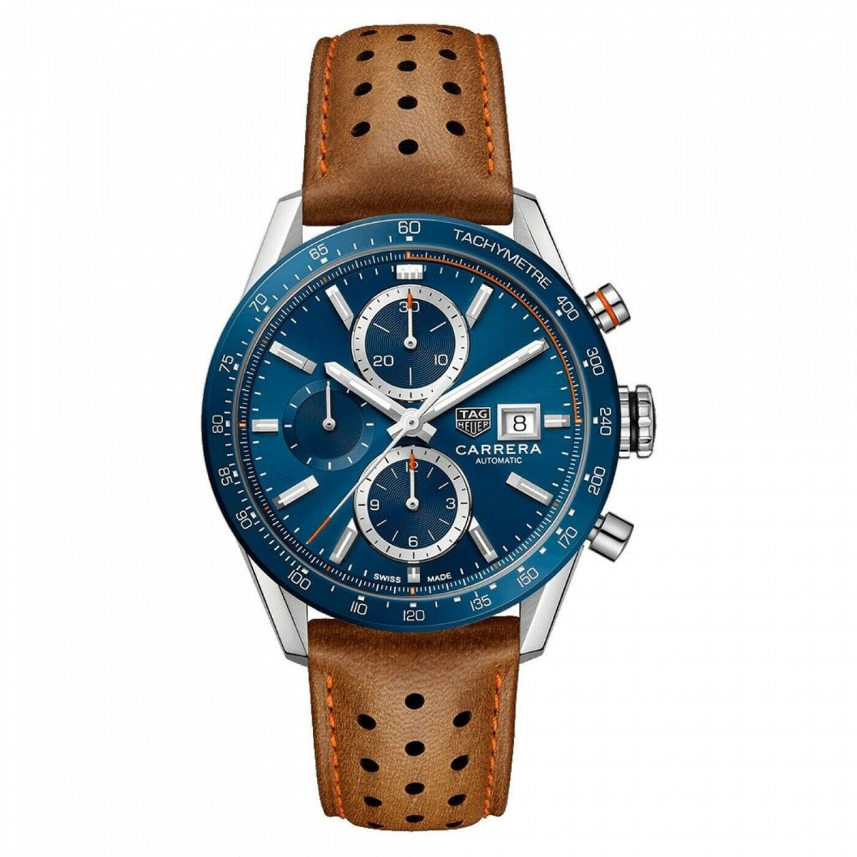 Tag Heuer Men&#39;s CBM2112.FC6455 Carrera Chronograph Brown Leather Watch