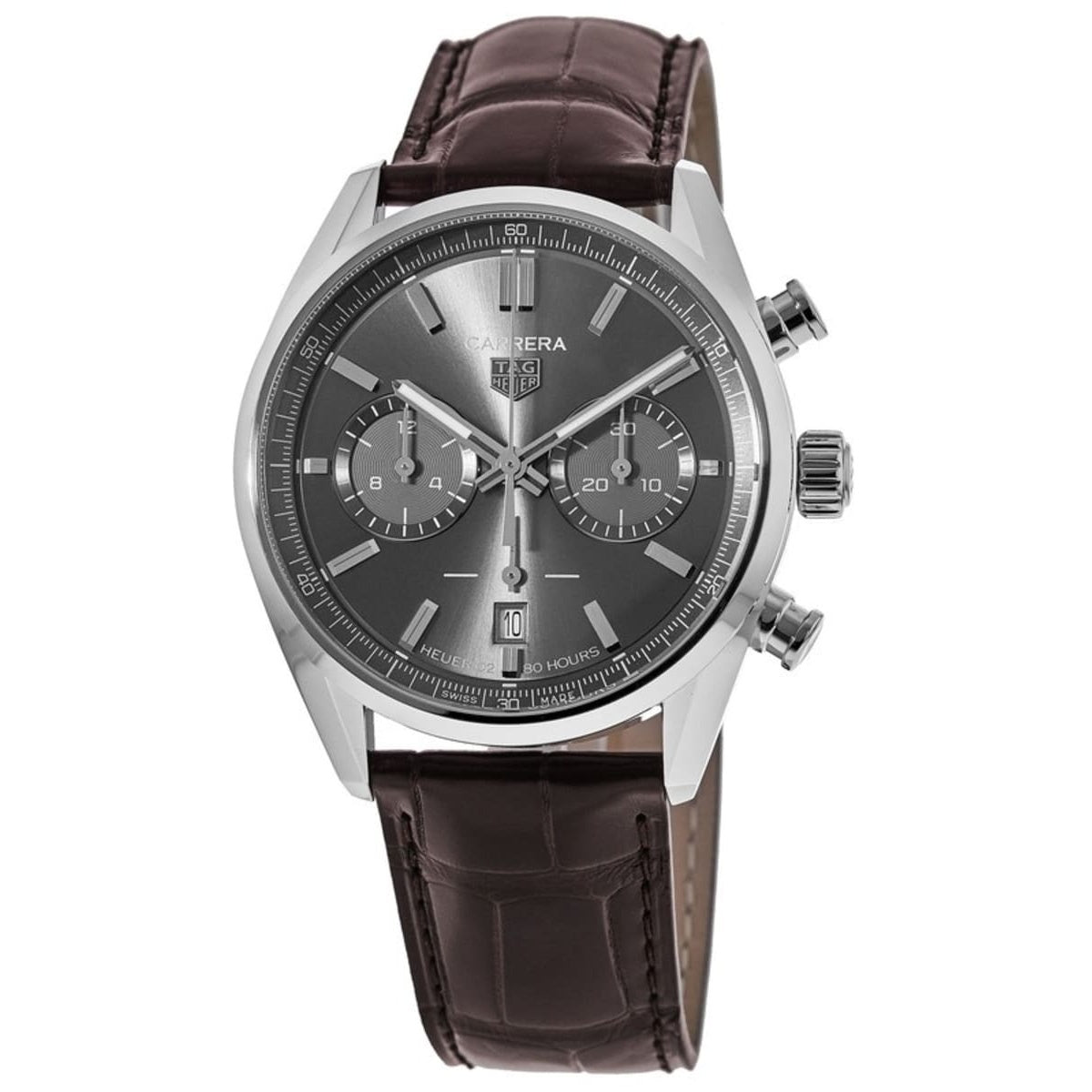 Tag Heuer Men&#39;s CBN2012.FC6483 Carrera  Chronograph Brown Leather Watch