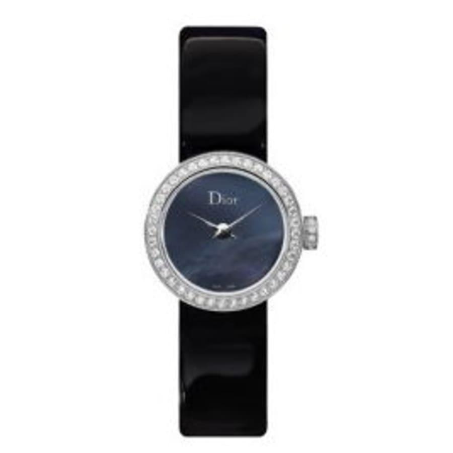 Christian Dior Women&#39;s CD040110A007 La D De Black Patent Leather Watch