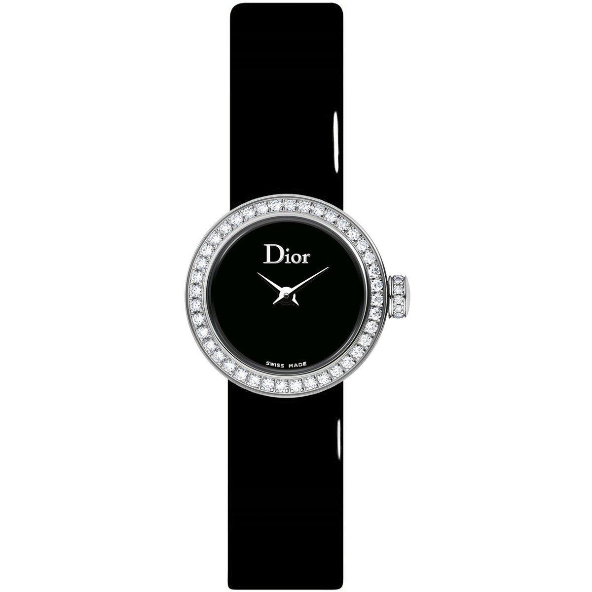 Christian Dior Women&#39;s CD040110A010 La D De Dior Black Patent Leather Watch