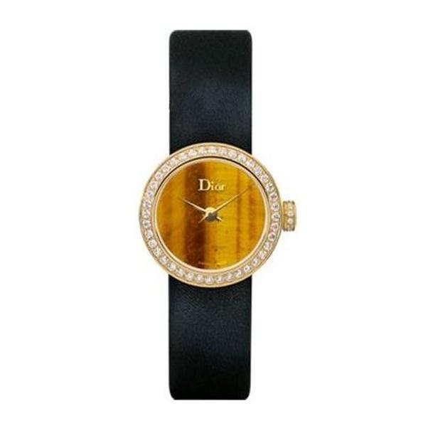 Christian Dior Women&#39;s CD040153A005 La D De  Black Satin Watch