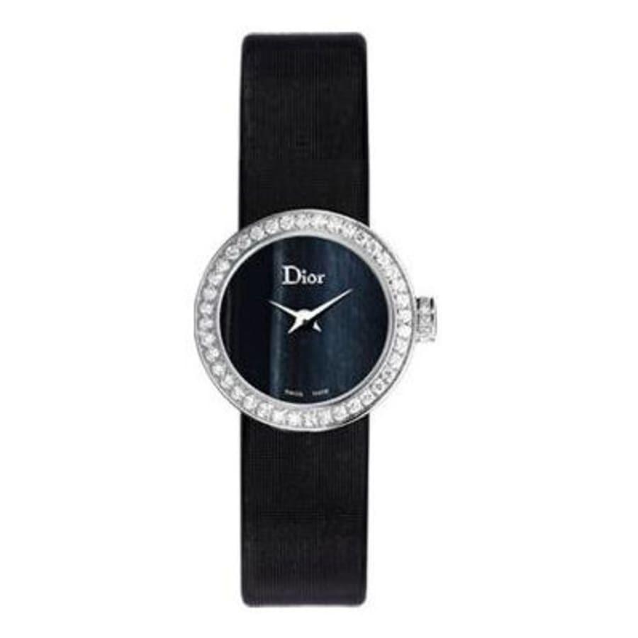 Christian Dior Women&#39;s CD040160A003 La D De  Black Satin Watch