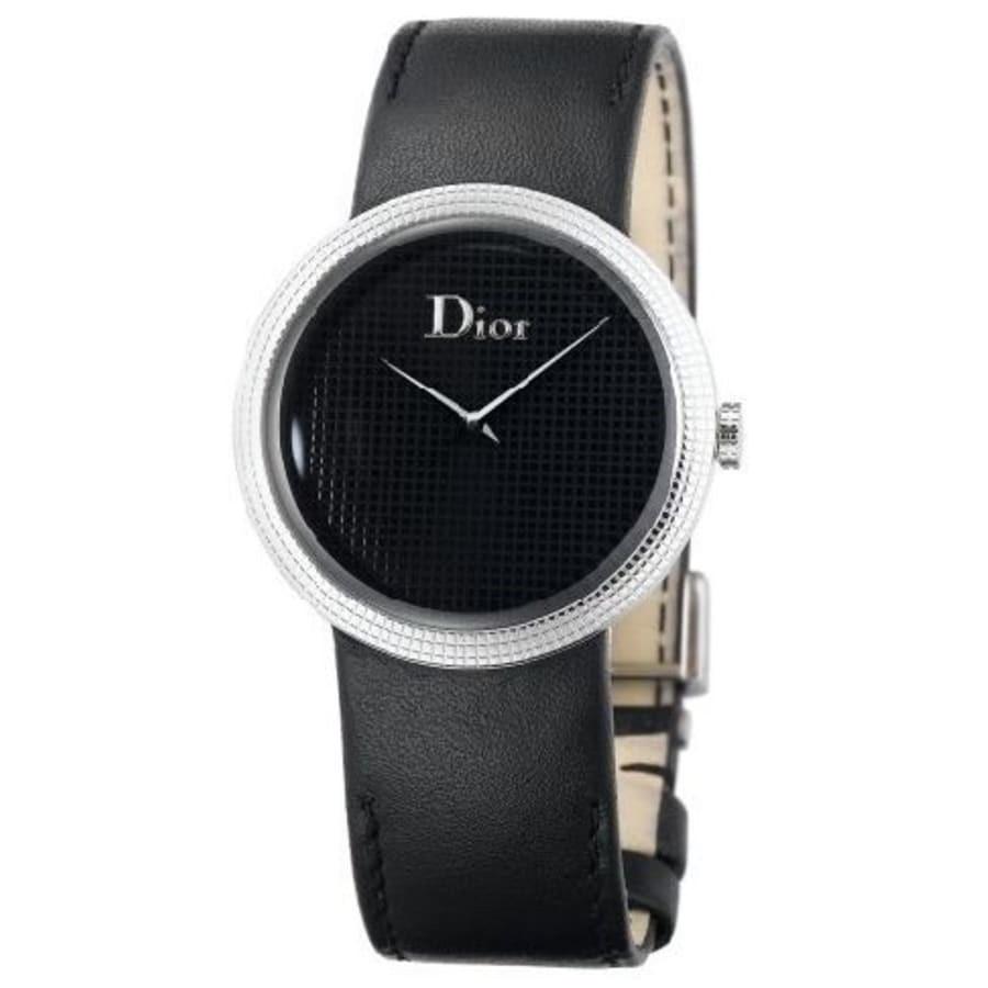 Christian Dior Women's CD042110A001 La D De  Black Leather Watch