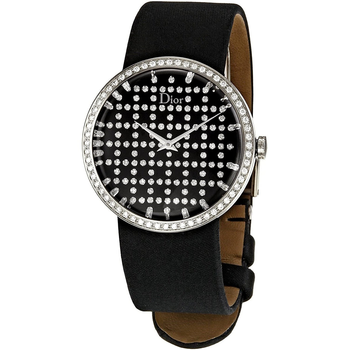 Christian Dior Women's CD042111A005 La D De Diamond Black Satin Watch