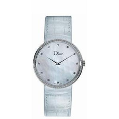 Christian Dior Women's CD043111A003 La D De Diamond White Leather Watch