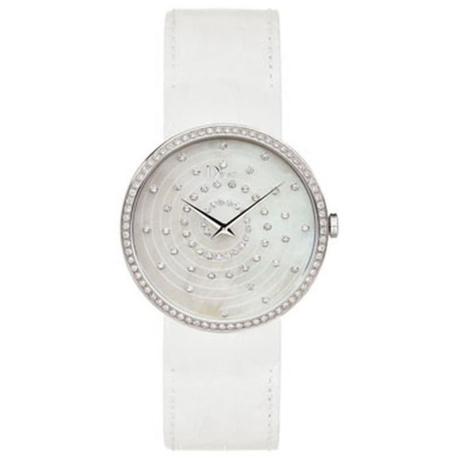 Christian Dior Women's CD043112A001 La D De Diamond White Leather Watch