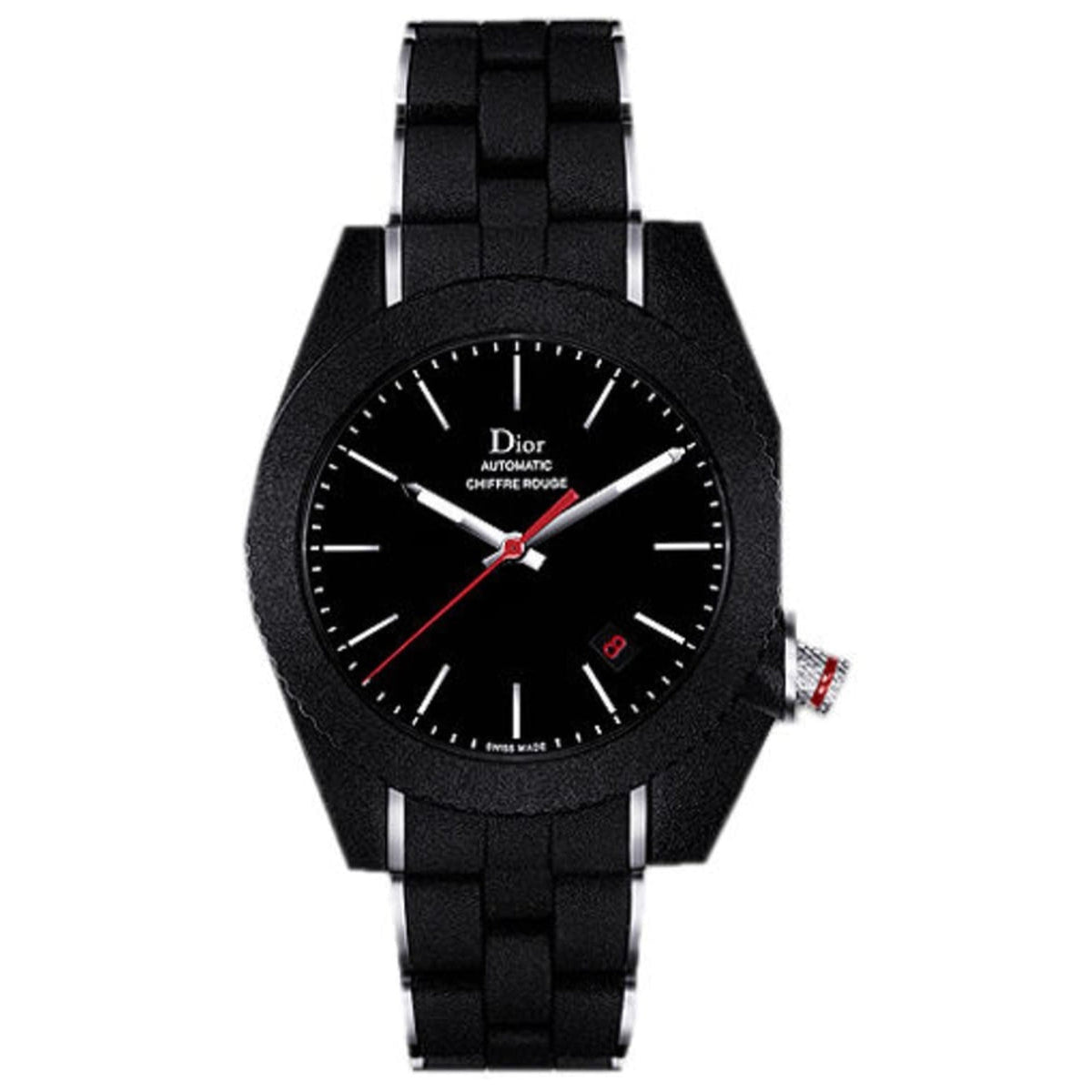 Christian Dior Men&#39;s CD084540R001 Chiffre Rouge Black Stainless Steel Watch