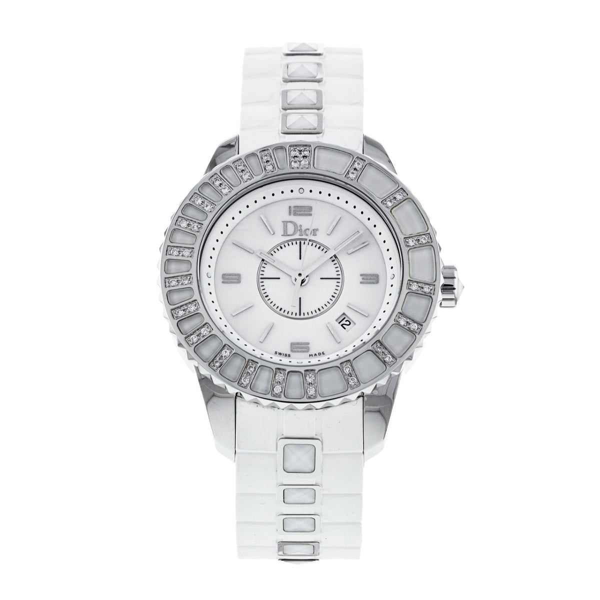 Christian Dior Women's CD113112R001 Christal White Rubber Watch