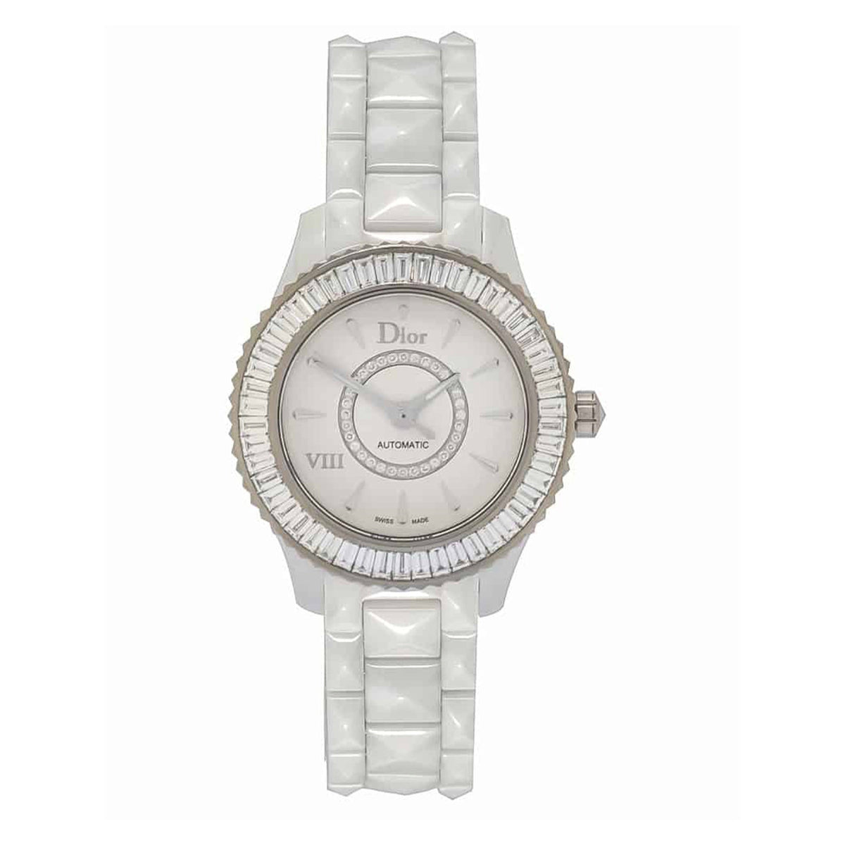 Christian Dior Women's CD1235F9C001 Dior VIII Diamonds White Ceramic Watch