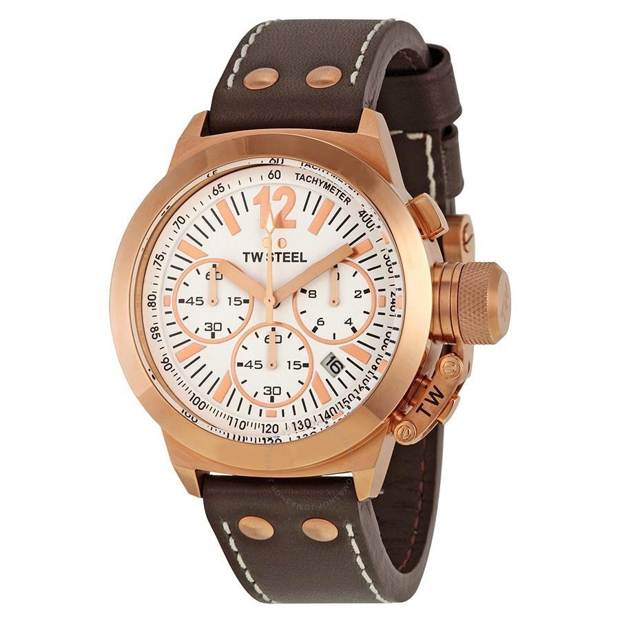 TW Steel Men s CE1019 Canteen CEO Chronograph Brown Leather Watch Bezali