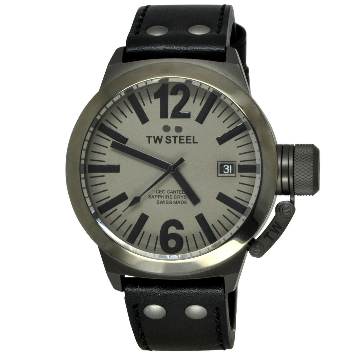 TW Steel Men&#39;s CE1051 CEO Black Leather Watch