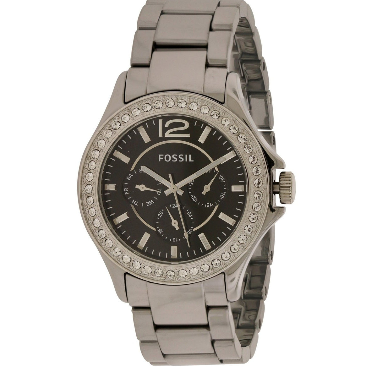Fossil Women's CE1067 Riley Multi-Function Crystal Chrome Ceramic Watch