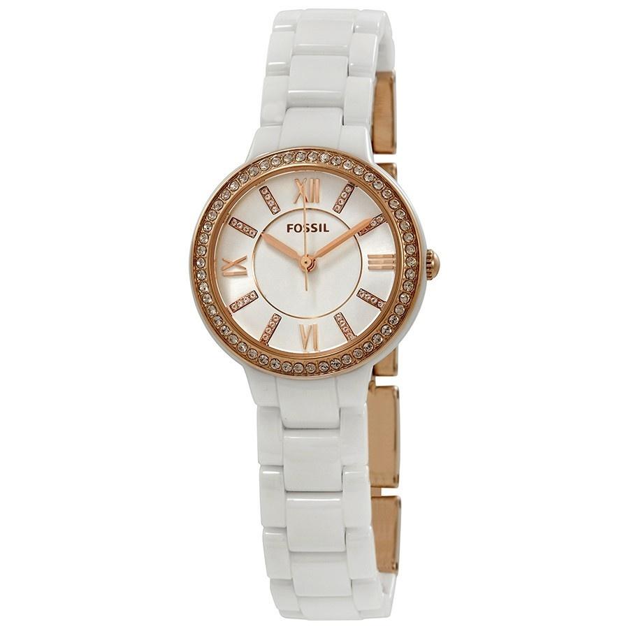 Fossil Women's CE1082 Virgnia Crystal White Ceramic Watch