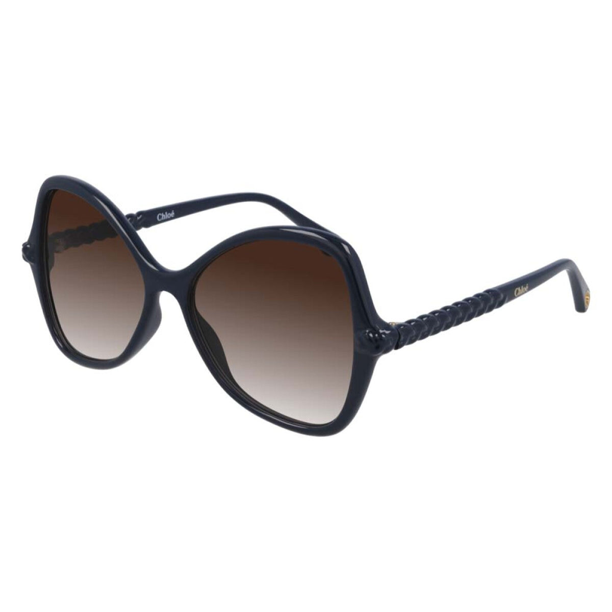 Chloé Women's Sunglasses Spring Summer 2021 Blue Brown CR 39 CR 39 Shiny CH0001S 001