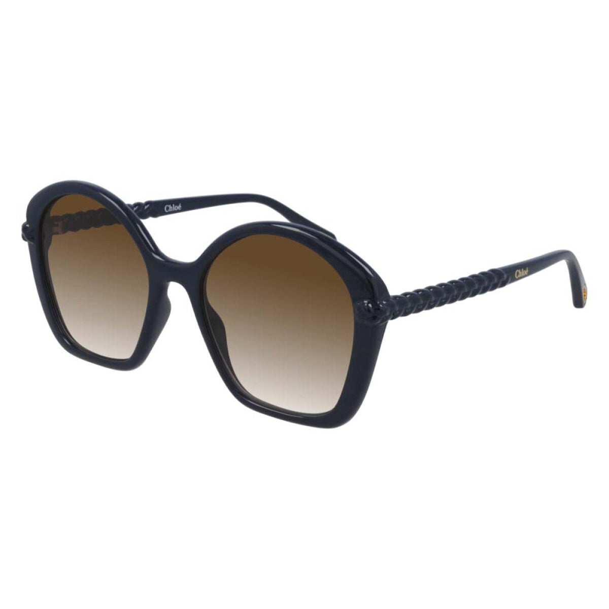 Chloé Women's Sunglasses Spring Summer 2021 Blue Brown CR 39 CR 39 Shiny CH0003S 001