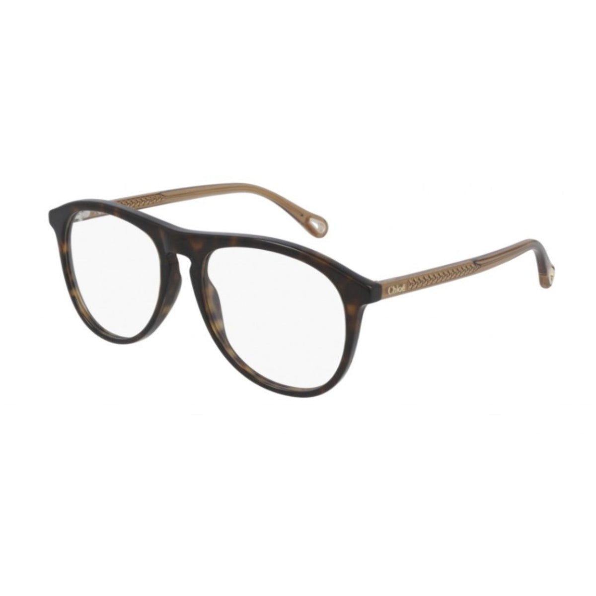 Chloé Women's Sunglasses Spring Summer 2021 Havana Transparent Demo Lens Demo Lens Dark CH0010O 003