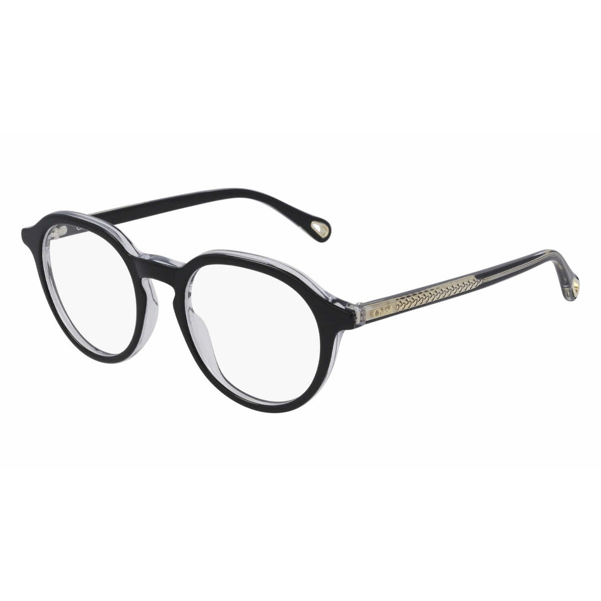 Chloé Women's Sunglasses Spring Summer 2021 Black Transparent Demo Lens Demo Lens Crystal CH0012OA 003