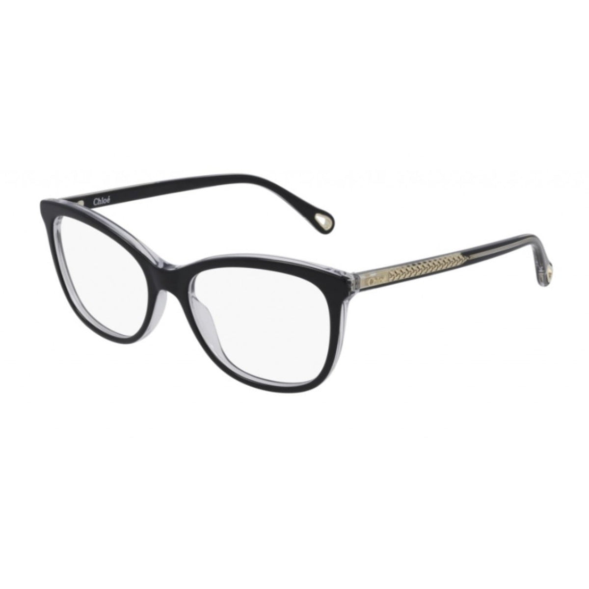 Chloé Women's Sunglasses Spring Summer 2021 Black Transparent Demo Lens Demo Lens Crystal CH0013O 004
