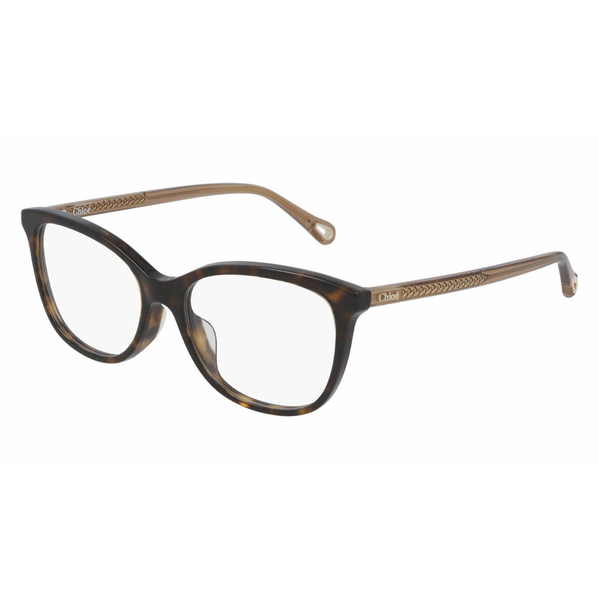 Chloé Women's Sunglasses Spring Summer 2021 Havana Transparent Demo Lens Demo Lens Dark CH0013OA 001