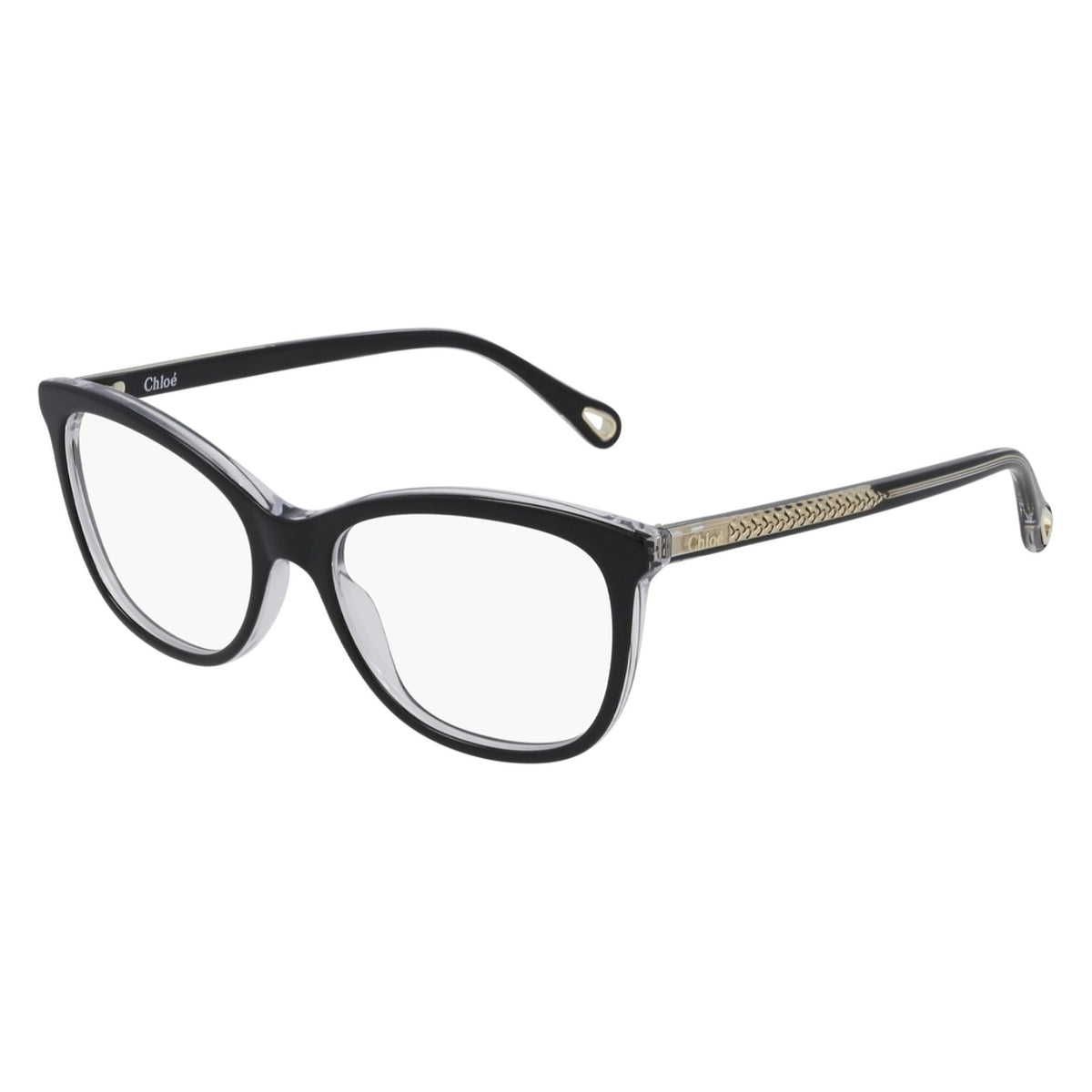 Chloé Women's Sunglasses Spring Summer 2021 Black Transparent Demo Lens Demo Lens Crystal CH0013OA 004