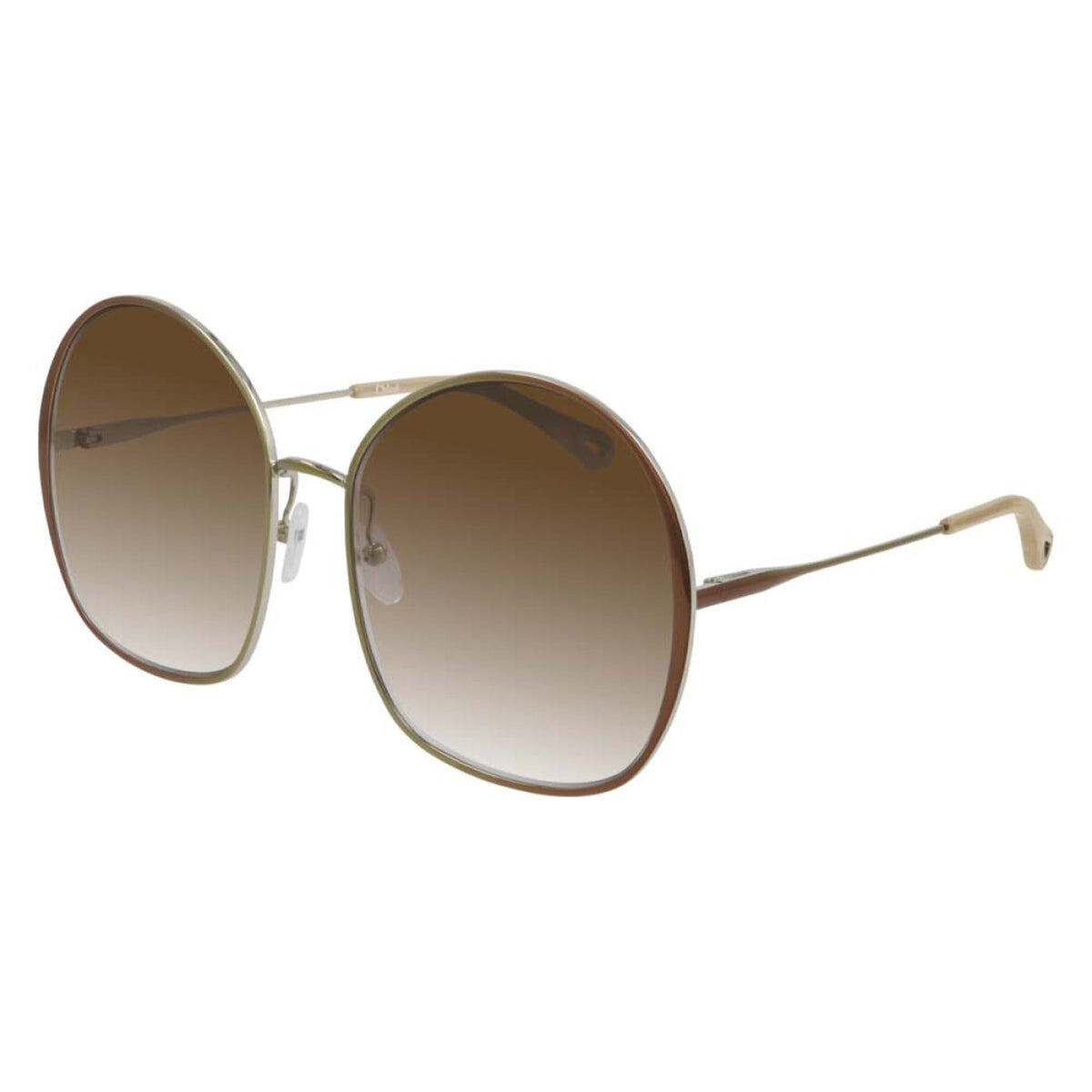 Chloé Women's Sunglasses Spring Summer 2021 Brown Brown Nylon Nylon Green CH0014S 003