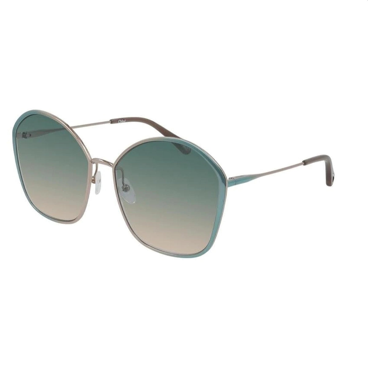 Chloé Women's Sunglasses Spring Summer 2021 Blue Green Nylon Nylon Shiny CH0015S 001