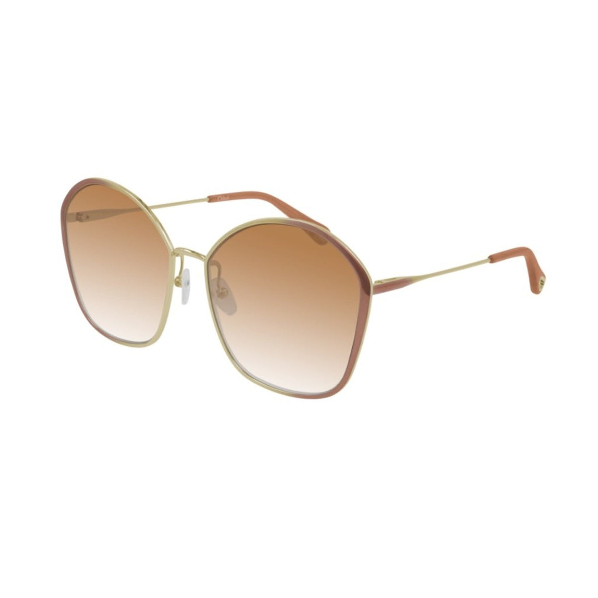 Chloé Women's Sunglasses Spring Summer 2021 Nude Orange Nylon Nylon Shiny CH0015S 004