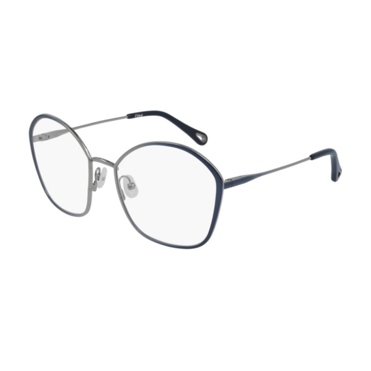 Chloé Women's Sunglasses Spring Summer 2021 Blue Transparent Demo Lens Demo Lens Shiny CH0017O 004