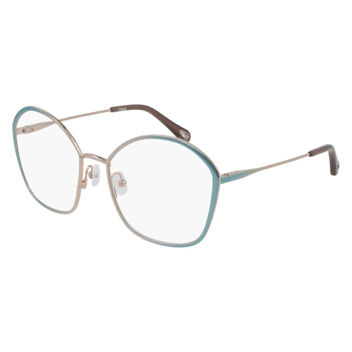 Chloé Women's Sunglasses Spring Summer 2021 Blue Transparent Demo Lens Demo Lens Gold CH0017O 005