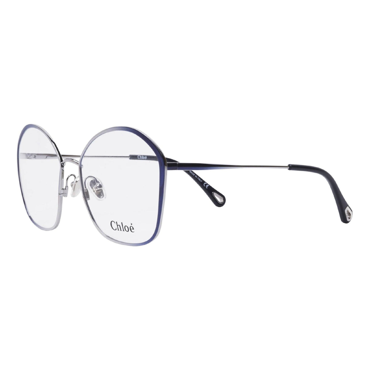Chloé Women's Sunglasses Spring Summer 2021 Blue Transparent Demo Lens Demo Lens Shiny CH0017OA 001