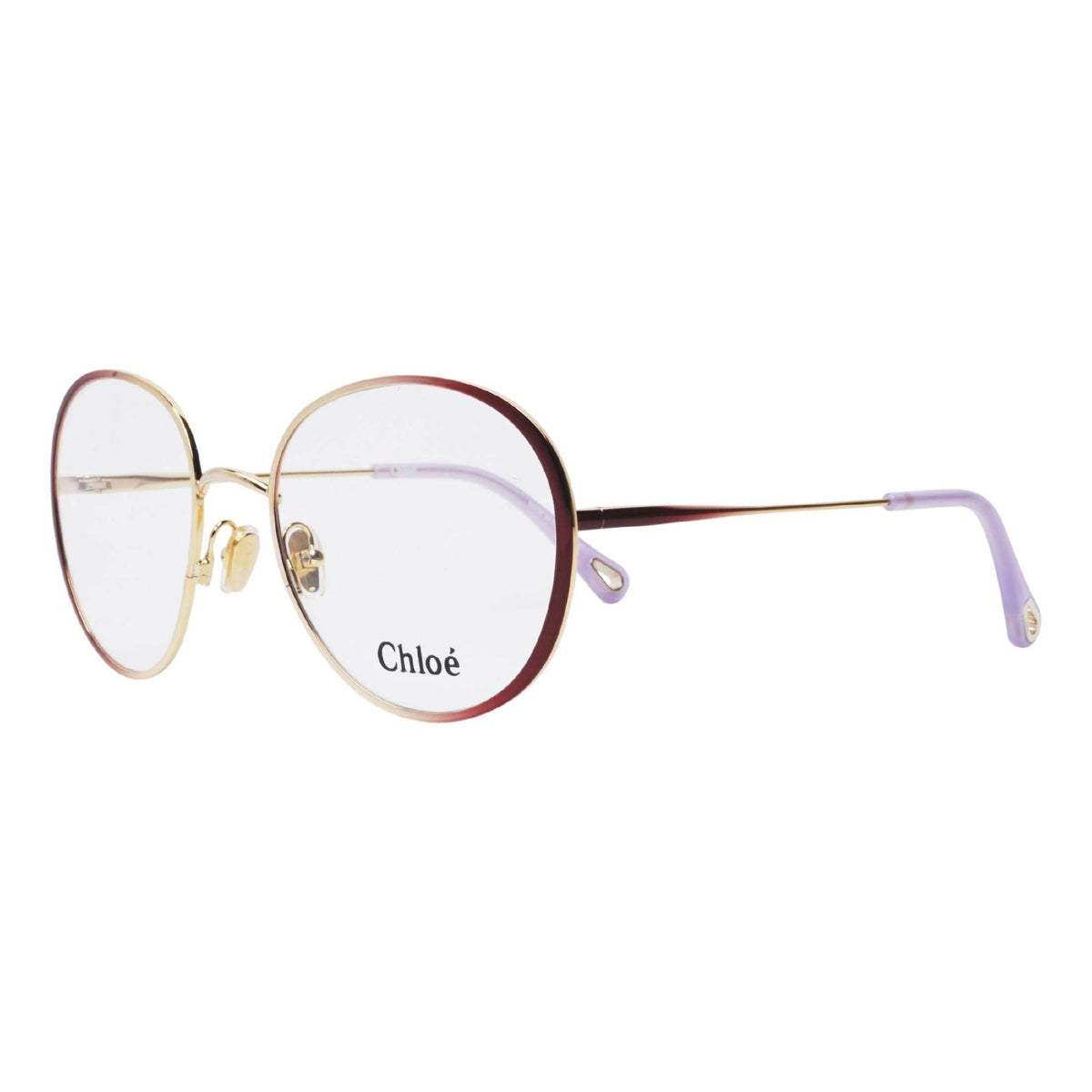 Chloé Women's Sunglasses Spring Summer 2021 Burgundy Transparent Demo Lens Demo Lens Shiny CH0018O 001