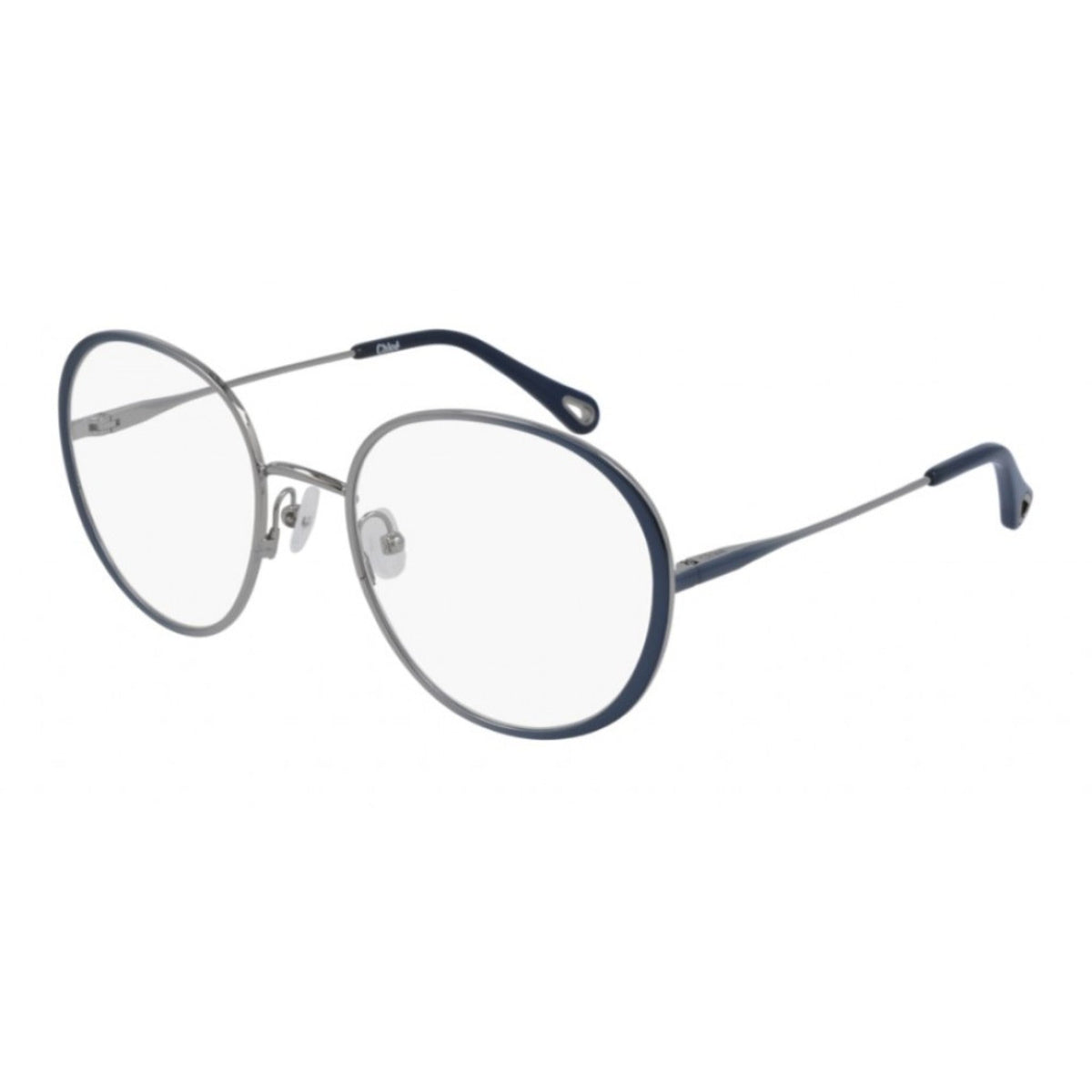 Chloé Women's Sunglasses Spring Summer 2021 Blue Transparent Demo Lens Demo Lens Shiny CH0018O 003