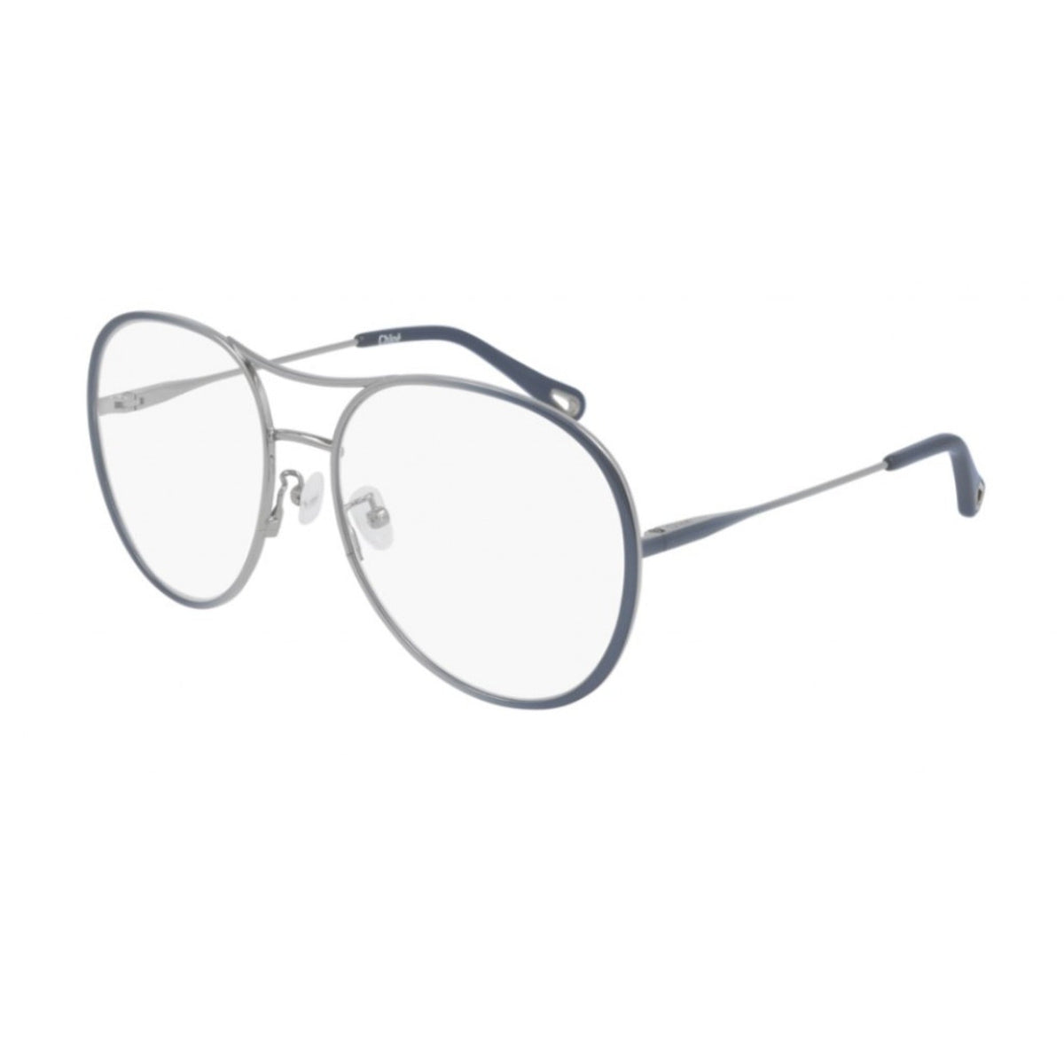 Chloé Women's Sunglasses Spring Summer 2021 Blue Transparent Demo Lens Demo Lens Shiny CH0019O 001