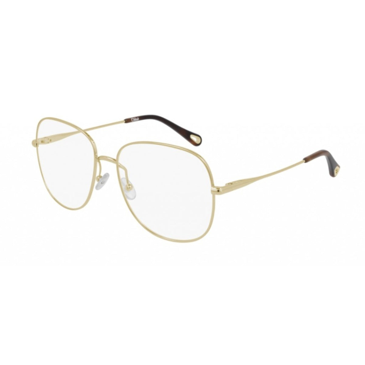 Chloé Women's Sunglasses Spring Summer 2021 Gold Transparent Demo Lens Demo Lens Shiny CH0020O 001