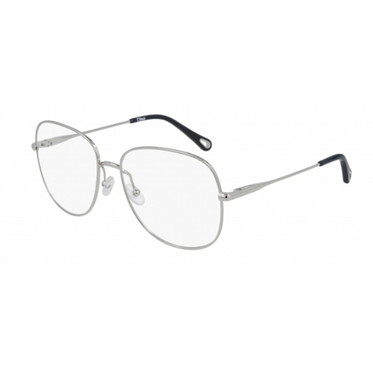 Chloé Women's Sunglasses Spring Summer 2021 Silver Transparent Demo Lens Demo Lens Shiny CH0020O 003