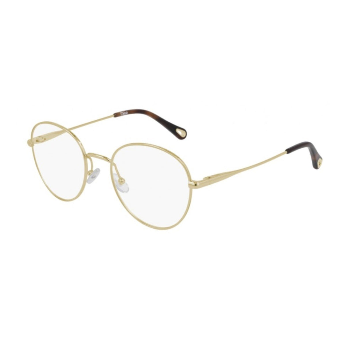 Chloé Women's Sunglasses Spring Summer 2021 Gold Transparent Demo Lens Demo Lens Shiny CH0021O 001