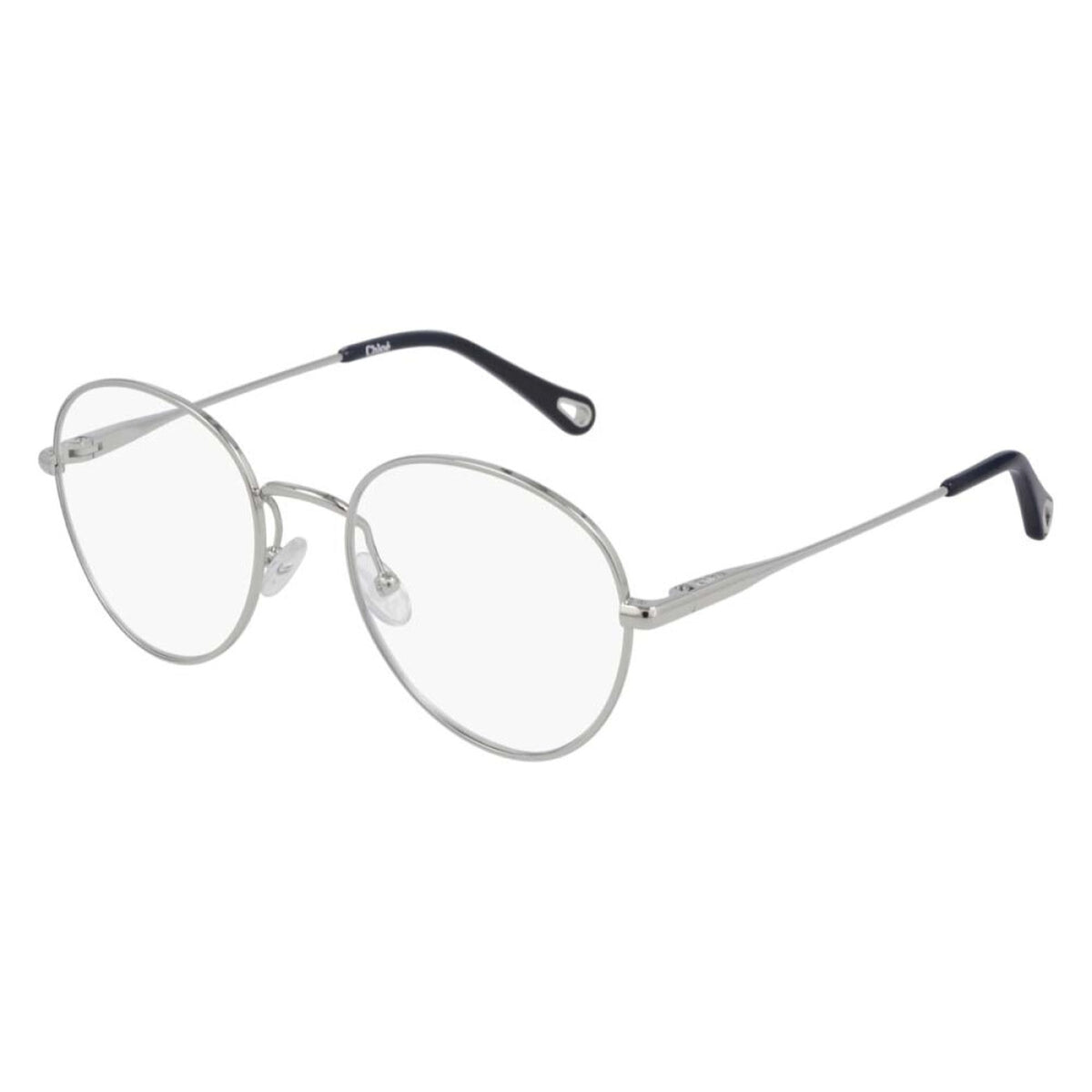 Chloé Women's Sunglasses Spring Summer 2021 Silver Transparent Demo Lens Demo Lens Shiny CH0021O 003