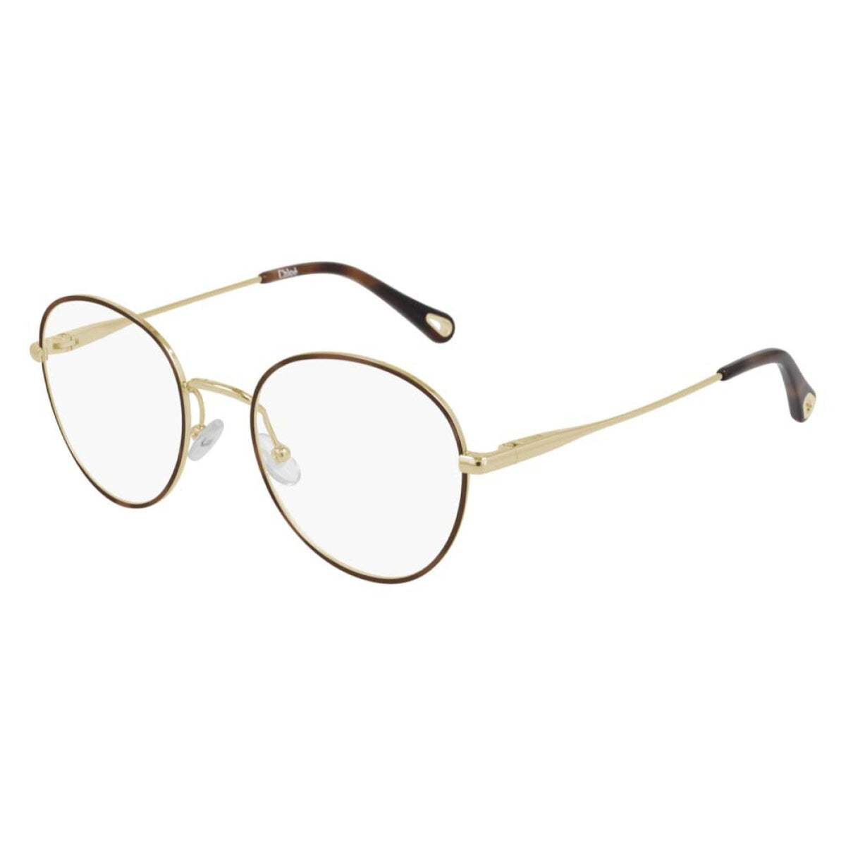 Chloé Women's Sunglasses Spring Summer 2021 Havana Transparent Demo Lens Demo Lens Shiny CH0021O 007