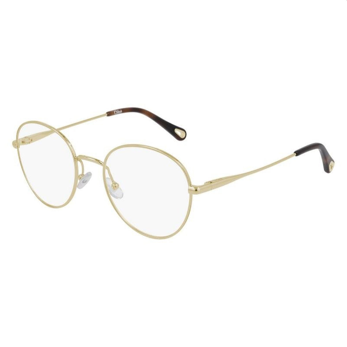 Chloé Women's Sunglasses Spring Summer 2021 Gold Transparent Demo Lens Demo Lens Shiny CH0021OA 001