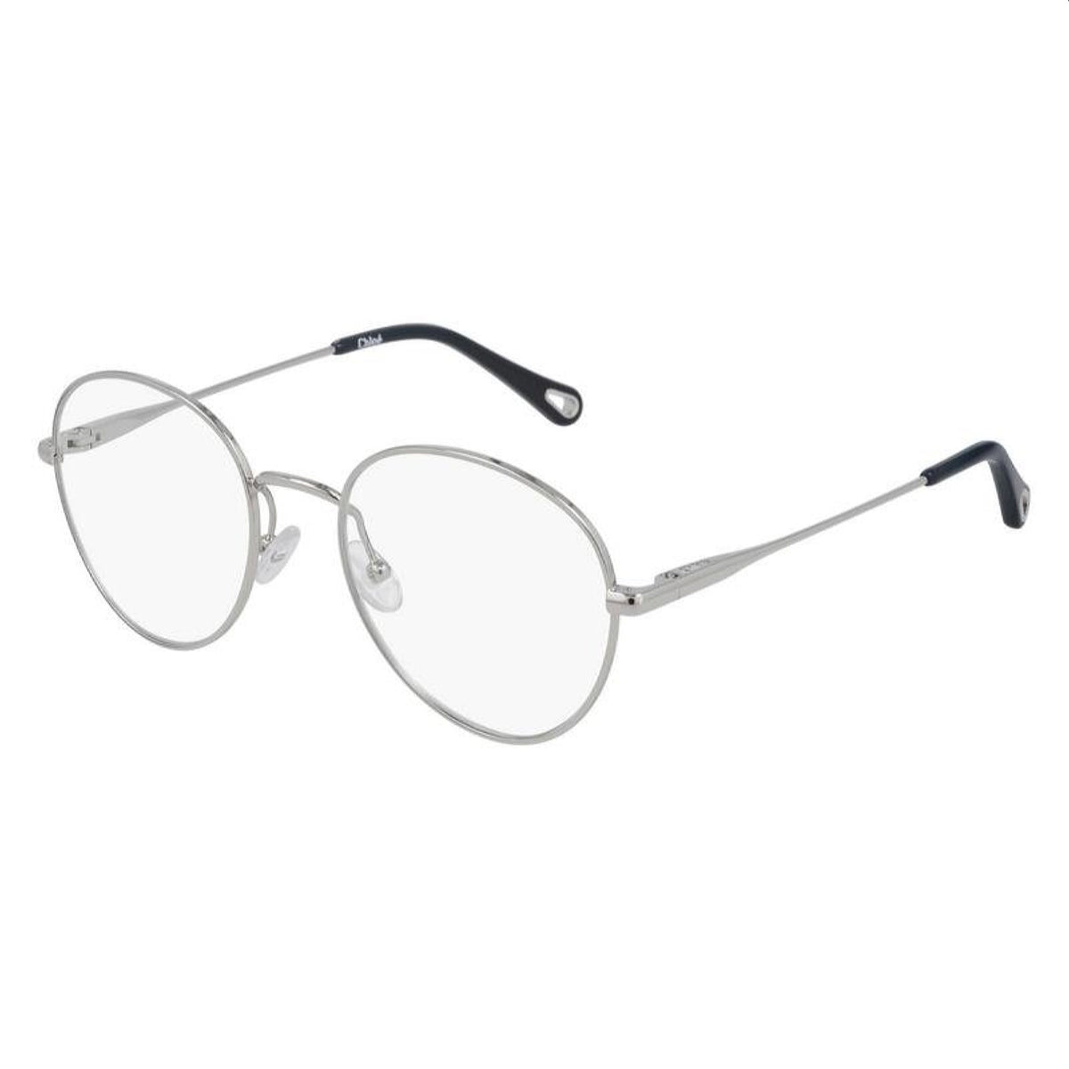 Chloé Women's Sunglasses Spring Summer 2021 Silver Transparent Demo Lens Demo Lens Shiny CH0021OA 003