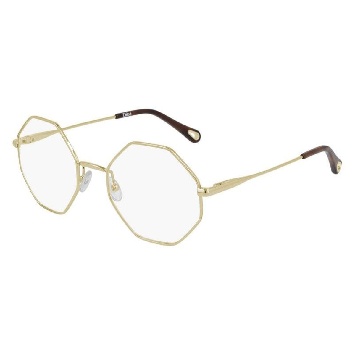 Chloé Women's Sunglasses Spring Summer 2021 Gold Transparent Demo Lens Demo Lens Shiny CH0022O 001